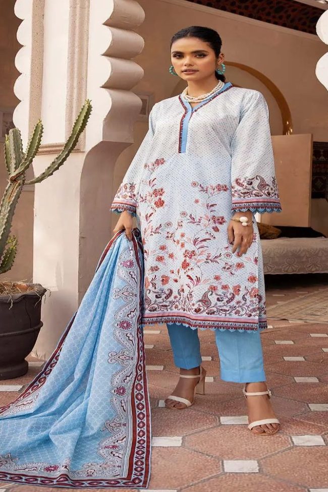 3PC Unstitched Printed Lawn Suit CL-22241 B by Gul Ahmed Summer Lawn Collection 2023 - Askani Group