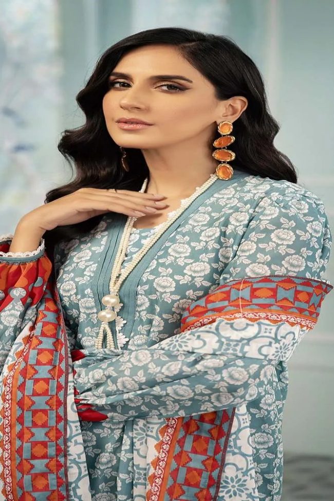 3PC Unstitched Printed Lawn Suit CL-32051 A by Gul Ahmed Summer Lawn Collection 2023 - Askani Group
