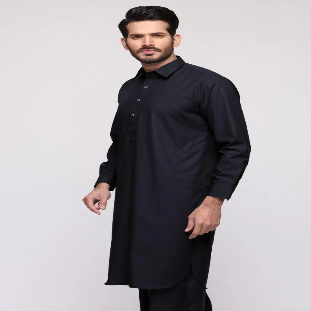 Black GUL PANTHER Unstitched Fabric Blended by Gul Ahmed Men Collection - 343367 -Gul Ahmed Wash n Wear Sale