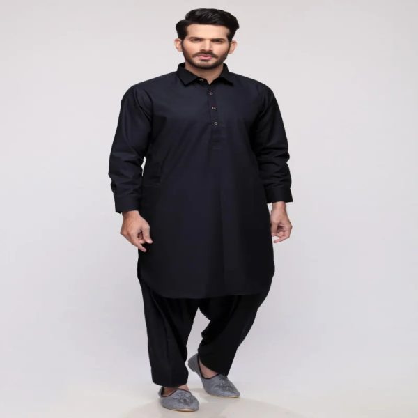 Black Unstitched Fabric Mega Super by Gul Ahmed Wash n Wear Sale - 163934
