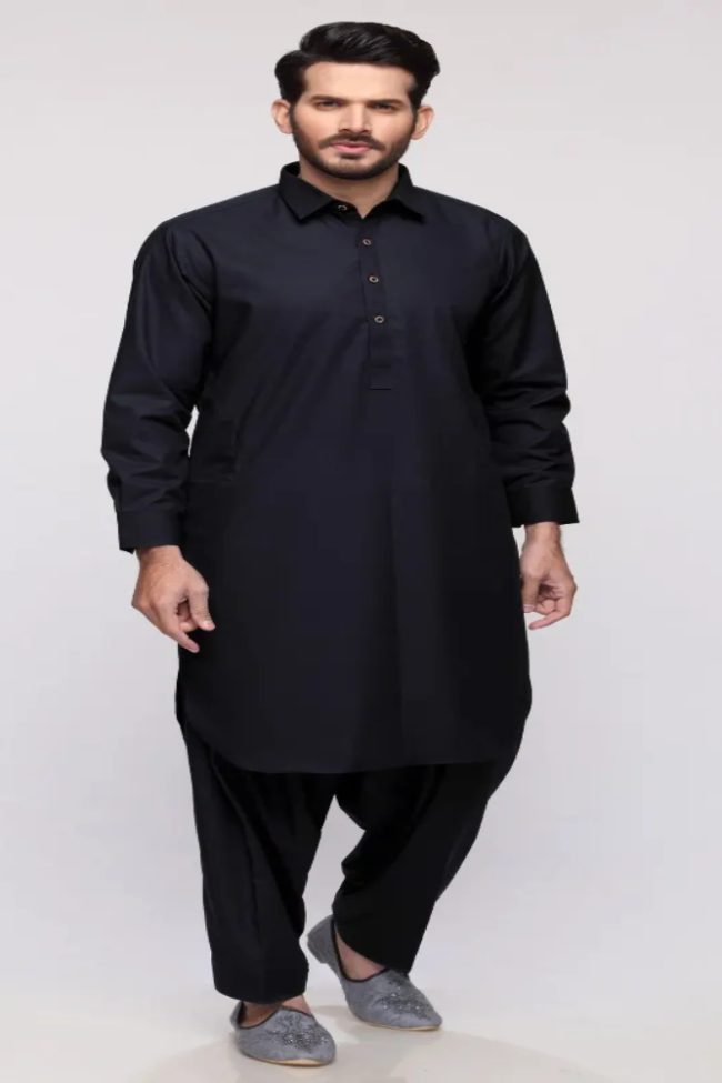 Black Unstitched Fabric Mega Super by Gul Ahmed Wash n Wear Sale - 163934