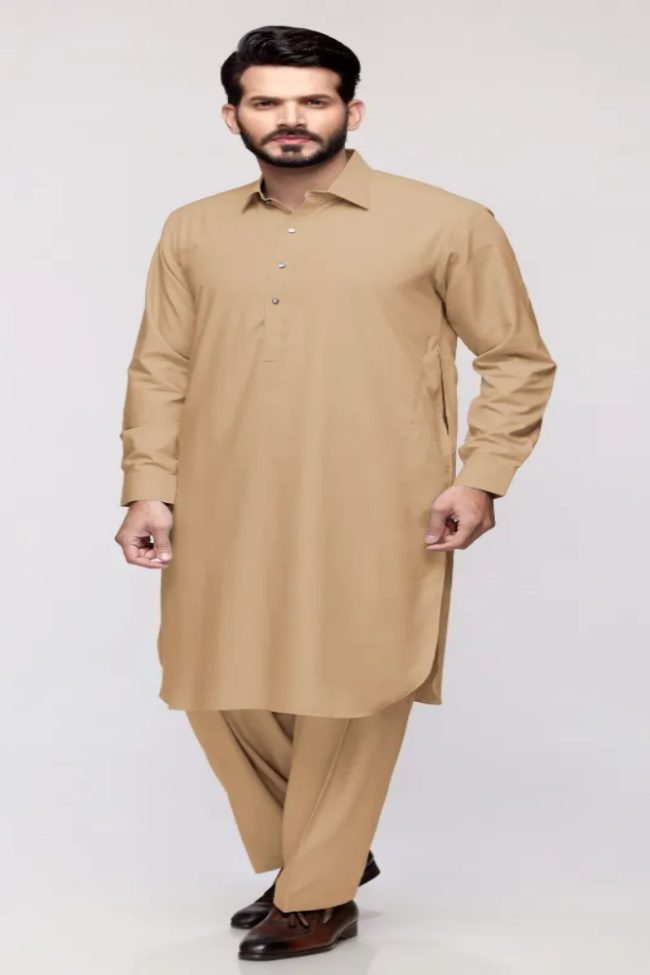 Camel GUL 900 UJALA-G Fabric by Gul Ahmed Men's Unstitched - 343335
