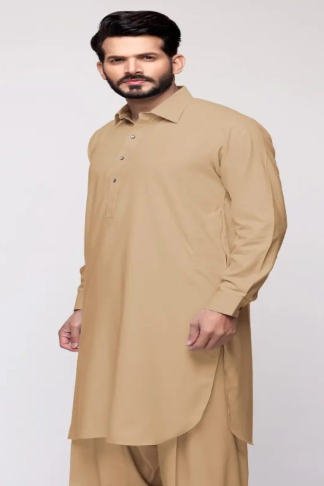 Camel GUL 900 UJALA-G Fabric by Gul Ahmed Men's Unstitched - 343335