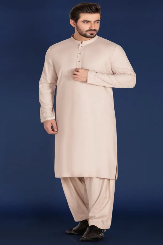 Fawn Unstitched Fabric GUL 900 UJALA-G by Gul Ahmed Men's Unstitched - 343336