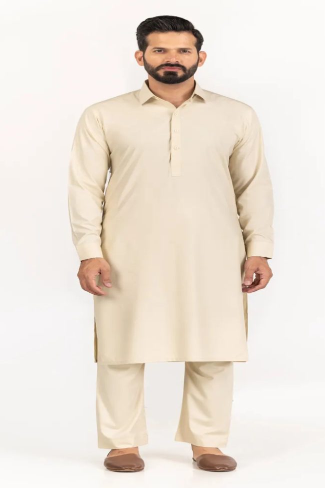Fawn Unstitched Fabric Mega Super by Gul Ahmed Wash n Wear Sale - 292001