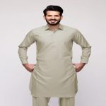 Grey Green Unstitched Fabric Mega Super by Gul Ahmed Wash n Wear Sale - 345259