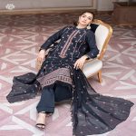 Maham Self Jacquard Embroidered Lawn Edition 3-Piece Unstitched Gulljee Summer Collection - GMAH2301A7