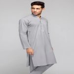 Silver Grey Unstitched Fabric Mega Super by Gul Ahmed Wash n Wear Sale - 273265