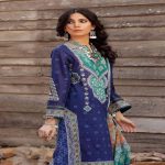 3PC Embroidered Lawn Unstitched Printed Suit With Denting Lawn Dupatta DN-32074 B by Gul Ahmed Embroidered Lawn