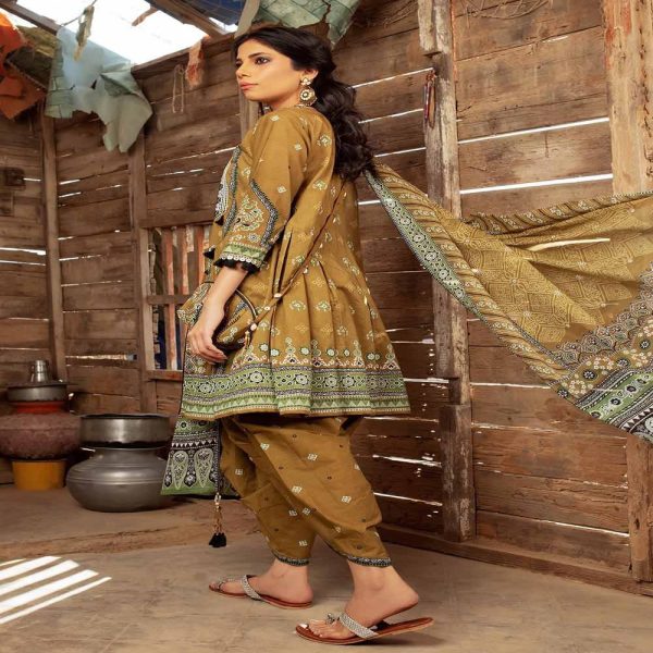 3PC Embroidered Lawn Unstitched Printed Suit With Denting Lawn Dupatta DN-32075 B by Gul Ahmed Embroidered Lawn