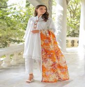 3PC Lawn Unstitched Digital Printed Crochet Lace Suit With Denting Dupatta DN-32057 by Gul Ahmed Embroidered Lawn