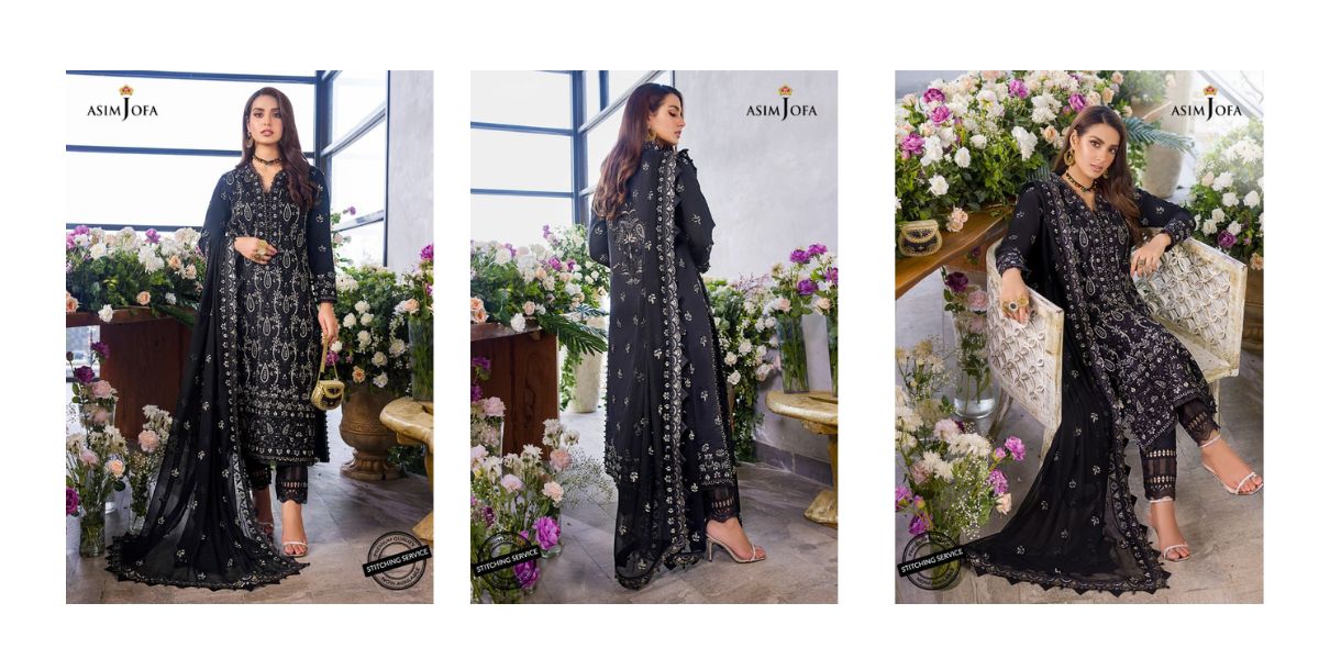 Cotton Embroidered Black Pakistani Suit Set at best price in Mumbai | ID:  26285703691