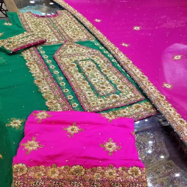Traditional Handmade Embroidered Design for Elegant Bridal Suit by Askani Group of Companies - AGC-BTD-W-027-01