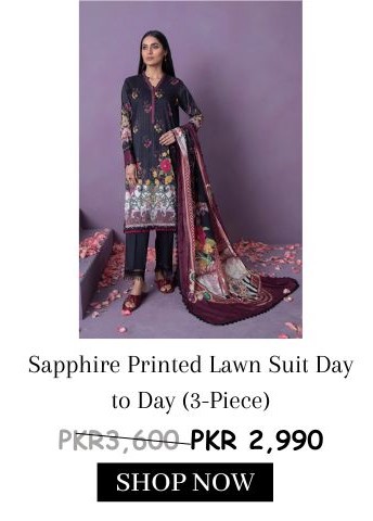 Sapphire Printed Lawn Suit Day to Day (3-Piece) 