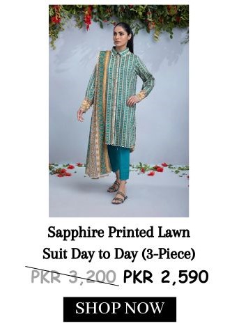Sapphire Printed Lawn Suit Day to Day (3-Piece) 