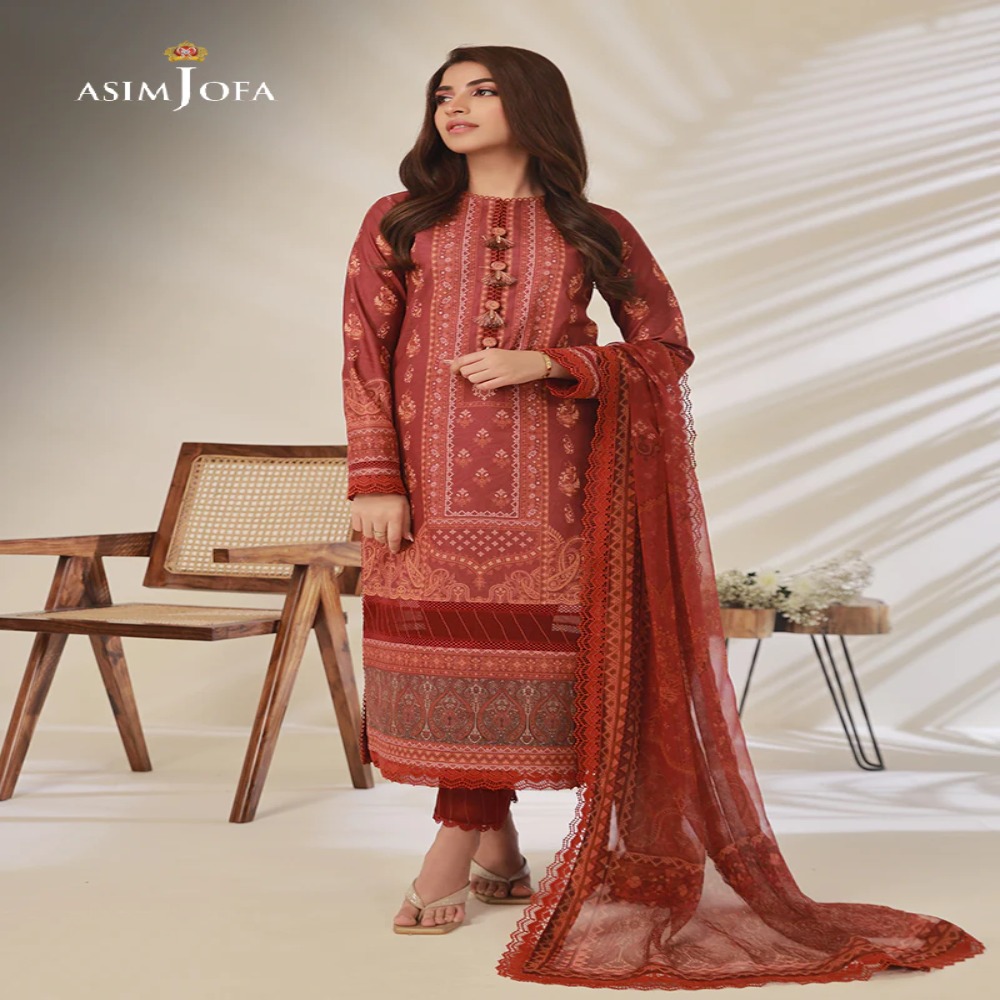 Shop the Exquisite 3-Piece Asim Jofa Luxury Printed Collection AJBP-03 - Premium Fashion for Elegance and Style - Limited Stock - Askani Group