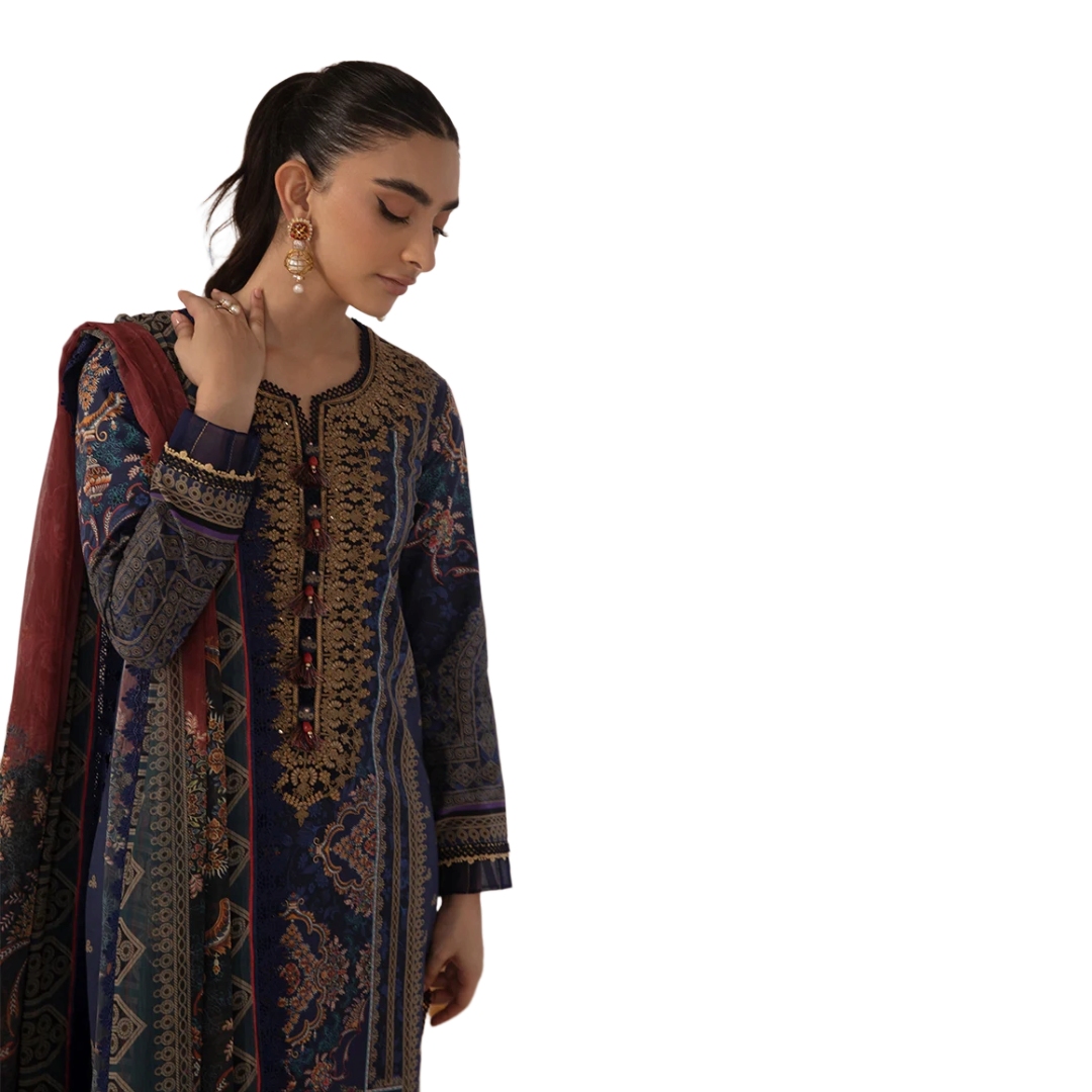 Asim Jofa Printed 3-Piece Unstitched AJBP-13 - Exquisite Pakistani Fashion - Askani Group