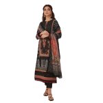 Asim Jofa Prints 3-Piece Unstitched AJBP-17 in Elegant Black - Exclusive Designer Collection for a Timeless Look - Askani Group