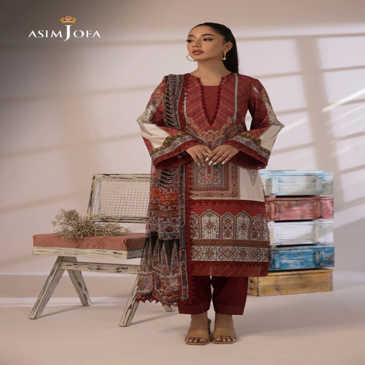 Asim Jofa Prints Collection - Luxurious 3-Piece Unstitched Suit Set AJBP-04 Elegant Pakistani Designer Fashion Buy Now for Unmatched Style - Askani Group