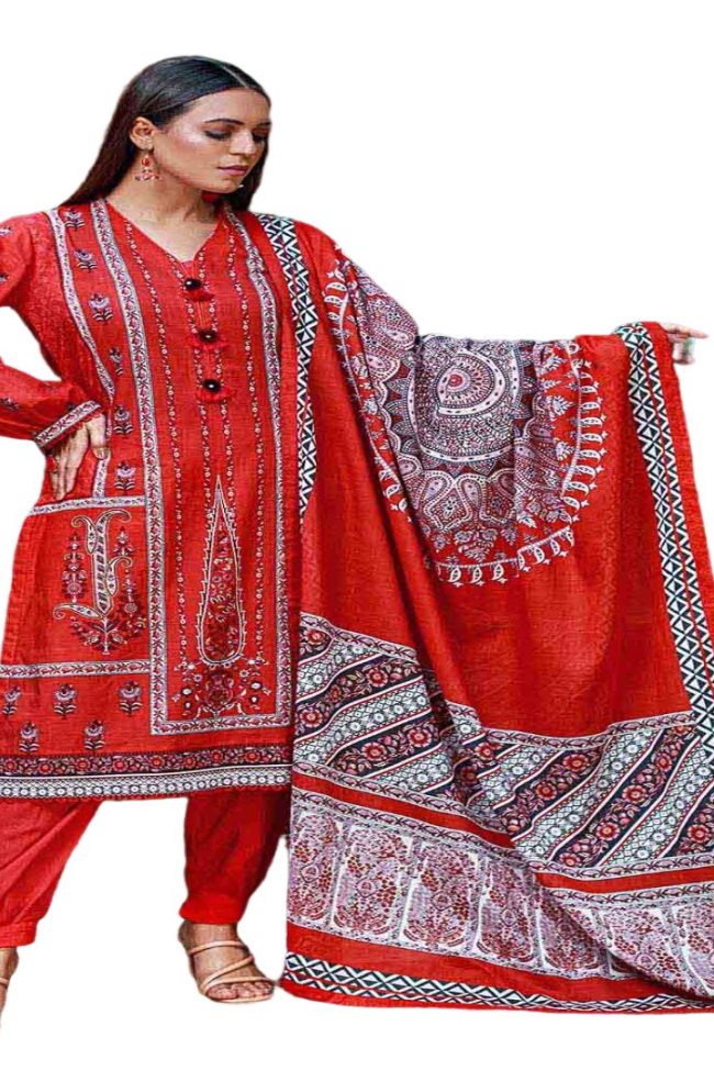 Gul Ahmed Red Collection Discover Elegance with CL-32251 3-Piece Lawn Unstitched Printed Suit - Askani Group
