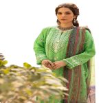 Gul Ahmed Embroidered 3-Piece Lacquer Printed Lawn Unstitched Suit with Khaddi Net Dupatta and organza on neckline CN-32017 - Askani Group