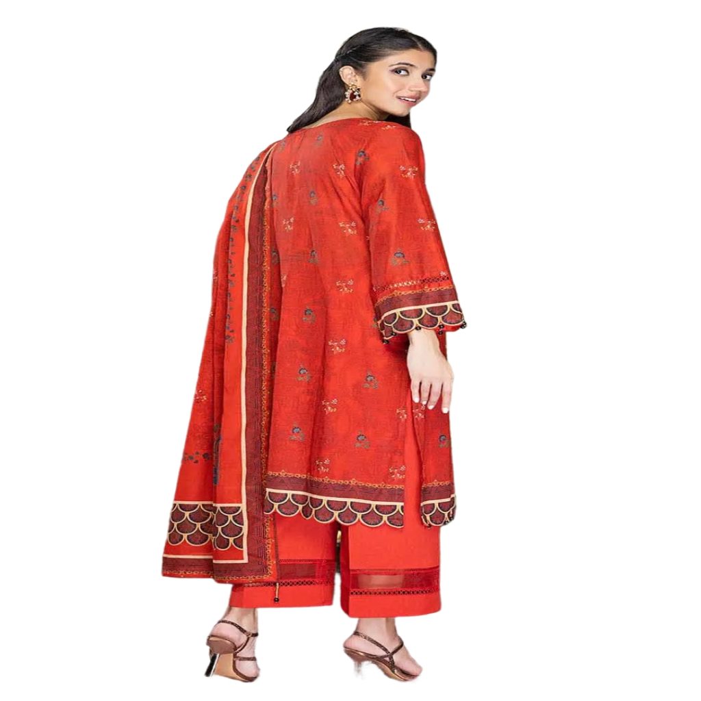 Gul Ahmed Red Collection CL32252 3Piece Lawn Unstitched Suit