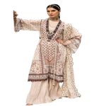 Gul Ahmed Dress for Women Embroidered Jacquard Unstitched Suit with Embroidered Stripe Dupatta FE-32027 - Askani Group