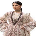 Gul Ahmed Dress for Women Embroidered Jacquard Unstitched Suit with Embroidered Stripe Dupatta FE-32027 - Askani Group