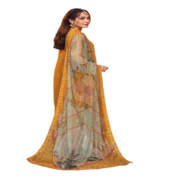 Gul Ahmed Embroidered Paper Cotton 3-Piece Unstitched Suit with Chiffon Dupatta FE-32107 - Askani Group