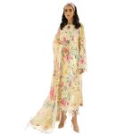 Embrace Elegance with Faiza Faisal Sale SOHA 3-Piece Unstitched Ensemble - Exquisite Embroidery, Vibrant Prints, & Ethereal Chiffon Dupatta - Askani Group