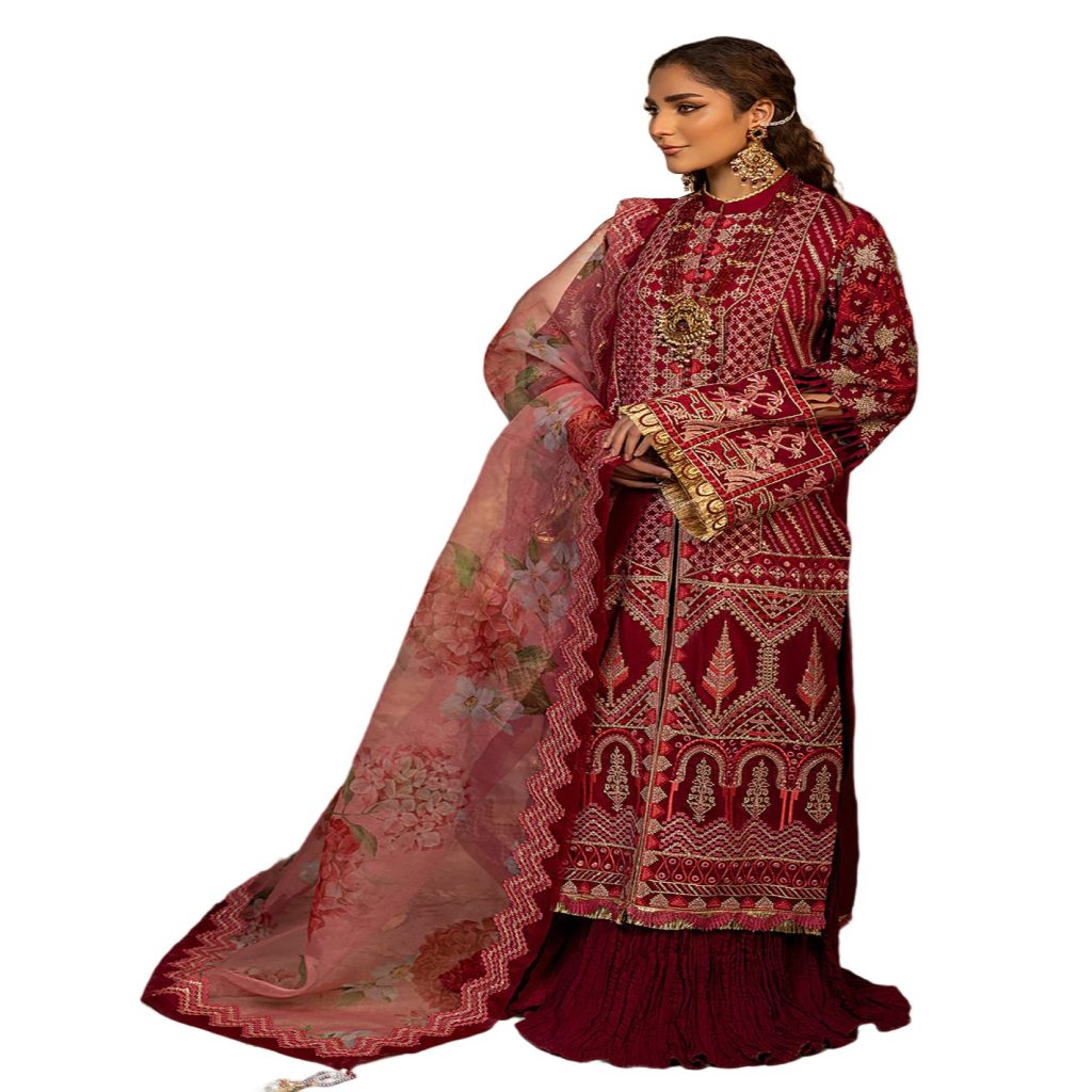 Faiza Faisal's Exquisite 3-Piece Thai Silk Elegance Nilofer Bibi Unstitched Luxury Formals with Organza Dupatta Wedding Party Dresses 2024 - Askani Group