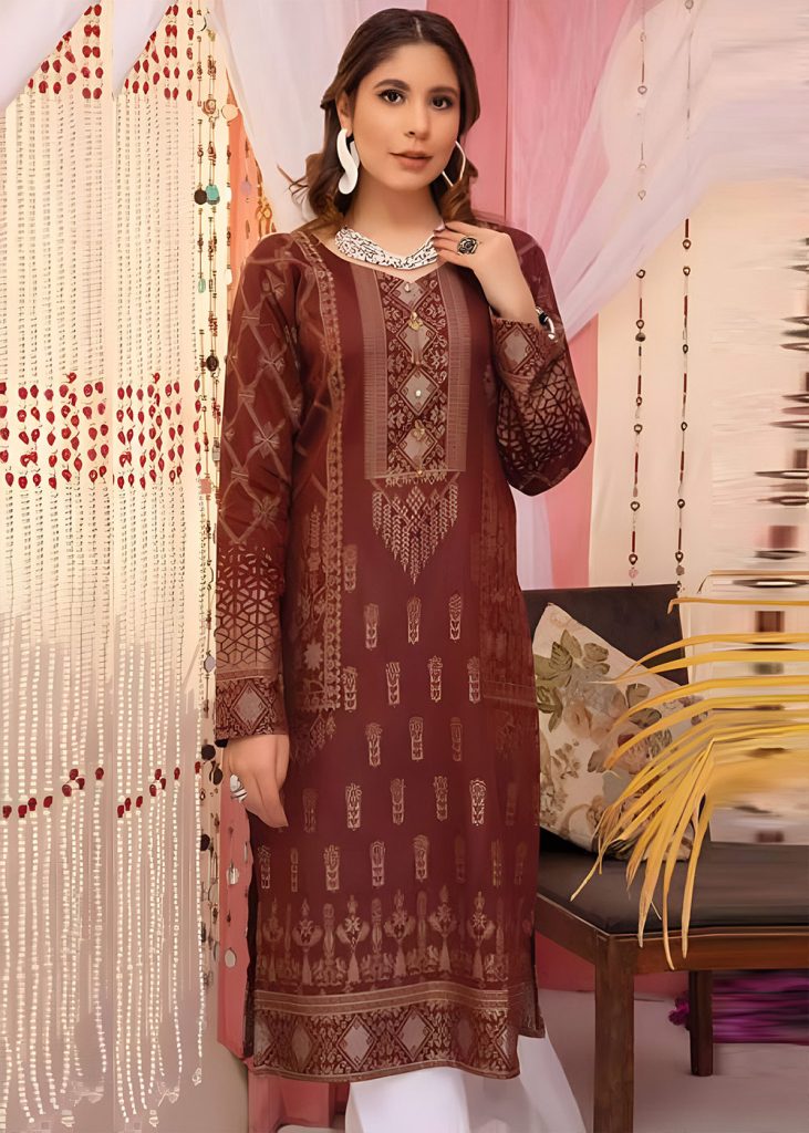 Eid Dresses Jaipur Jacquard Collection | Luxurious Jacquard Kurtis D-3/B - Askani Group