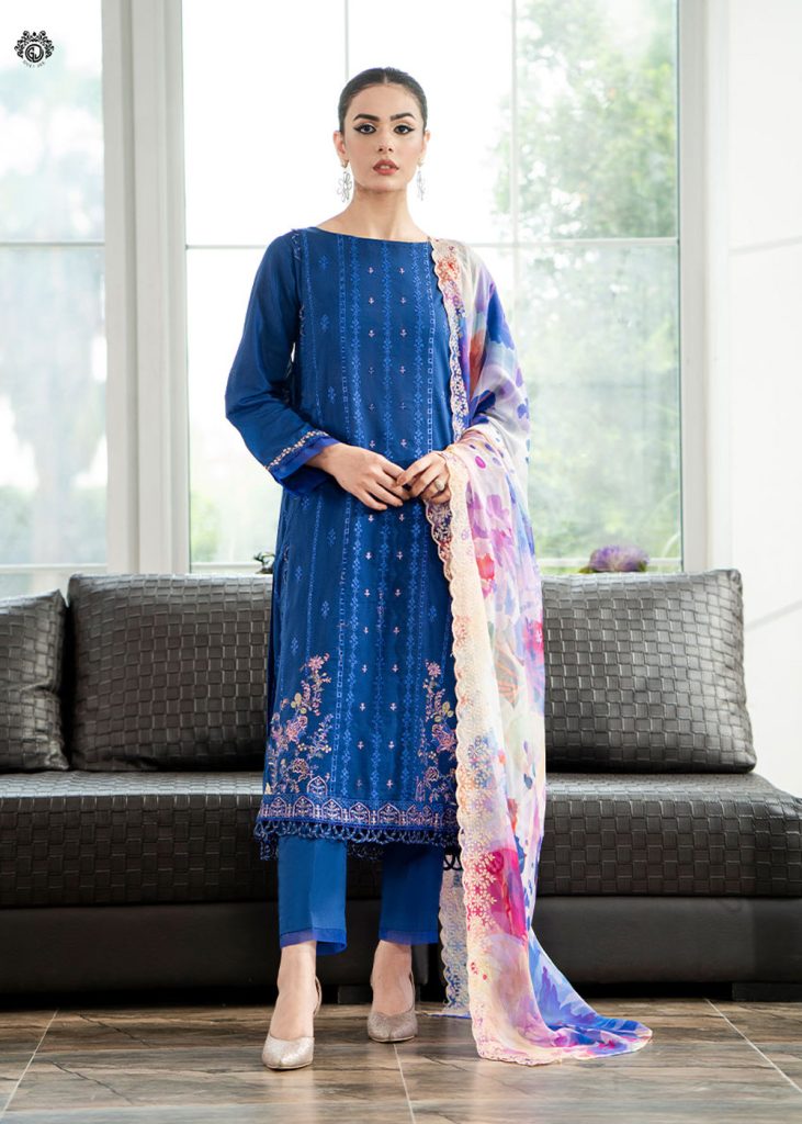 GullJee Lawn Sale - Qala Luxury Embroidered Lawn Collection GQL2301A8 - Askani Group