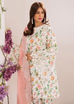 Premium Quality 3-Piece Unstitched Printed Embroidered Lawn by Faiza Faisal - Aster French Garden - Askani Group