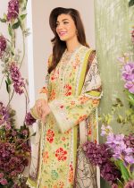 Premium Quality 3-Piece Unstitched Printed Embroidered Lawn by Faiza Faisal - Freesia French Garden - Askani Group