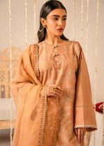 Cross Stitch Online Sale Rustic Brown 3-Piece Luxury Embroidered Lawn Suit - Askani Group