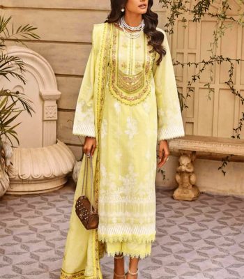 Gul Ahmed Dress Design 3-Piece Embroidered Lawn Unstitched Printed Suit With Embroidered Lawn Dupatta CL-32405 - Askani Group