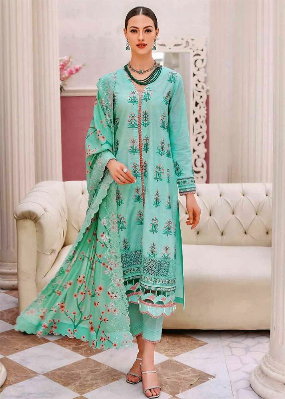 Gul Ahmed Shalwar Kameez Design 3-Piece Lawn Unstitched Suit With Embroidered Digital Printed Denting Lawn Dupatta DN-32066 - Askani Group