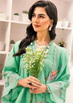 Gul Ahmed Shawar Kameez Design 3-Piece Embroidered Lawn Unstitched Lacquer Printed Suit With Embroidered Denting Lawn Dupatta DN-32009 - Askani Group