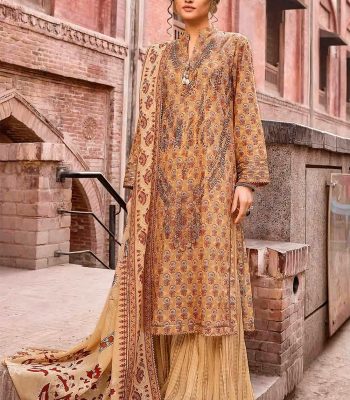 Gul Ahmed Dress Design 3-Piece Embroidered Lawn Unstitched Printed Suit CL-32038 - Askani Group