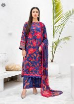 Gulljee Sale 3-Piece Unstitched Luxury Digital Printed Boring Embroidered Lawn with Bamber Chiffon Embroidered Cut-work - GZI2407A1 - Askani Group