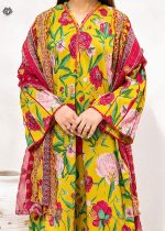 Gulljee Sale 3-Piece Unstitched Luxury Digital Printed Boring Embroidered Lawn with Bamber Chiffon Embroidered Cut-work GZI2407A7 - Askani Group