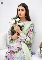 Gulljee Sale 3-Piece Unstitched Luxury Digital Printed Boring Embroidered Lawn with Bamber Chiffon Embroidered Cut-work GZI2407A8 - Askani Group