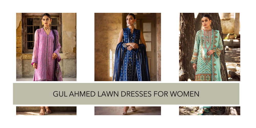 gul ahmed lawn dresses for women