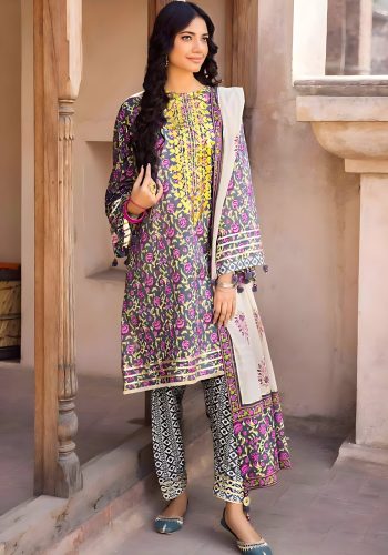 Gul Ahmed Ideas Lawn Sale 3-Piece Lawn Unstitched Foil Printed Suit CL-32240 B - Askani Group