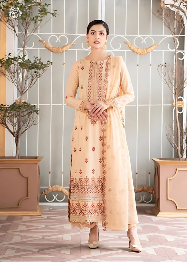 Maham Self Jacquard Embroidered Lawn Edition 3-Piece Unstitched Gulljee Summer Collection GMAH2301A6 Askani Group