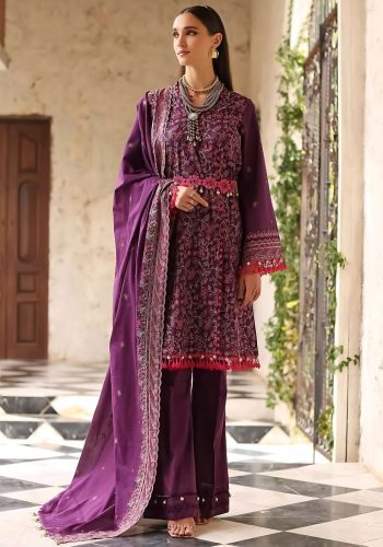 Gul Ahmed Embroidered Collection 3-Piece Embroidered Lawn Unstitched Suit With Embroidered Denting Lawn Dupatta DN-32034 - Askani Group