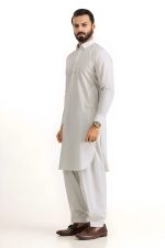 Gul Ahmed Men Collection Ash White Ambassador Wash & Wear Unstitched Fabric - Askani Group