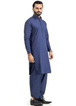 Gul Ahmed Men Collection Bemisaal Royal Blue Premium Fine Wash & Wear Unstitched Fabric Suit - Askani Group