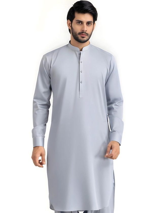 Gul Ahmed Men Collection Silver Grey Ambassador Wash & Wear Unstitched Fabric - Askani Group